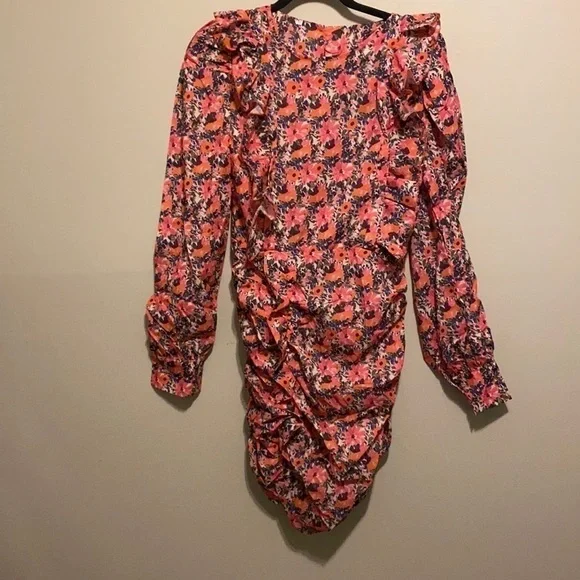 Blogger Fave Floral Ruffle Puff Sleeve Mini Dress | NWT | Small - Picture 5 of 12